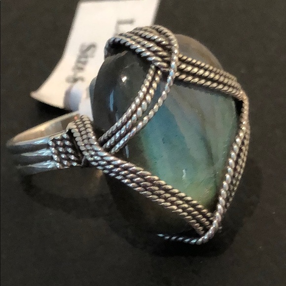 RING AUTHENTIC LABRADORITE GEMSTONE - Picture 4 of 8